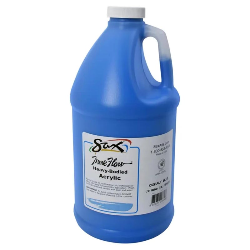 Sax True Flow Heavy Body Acrylic Paint, 1/2 Gallon, Cobalt Blue - Image 1